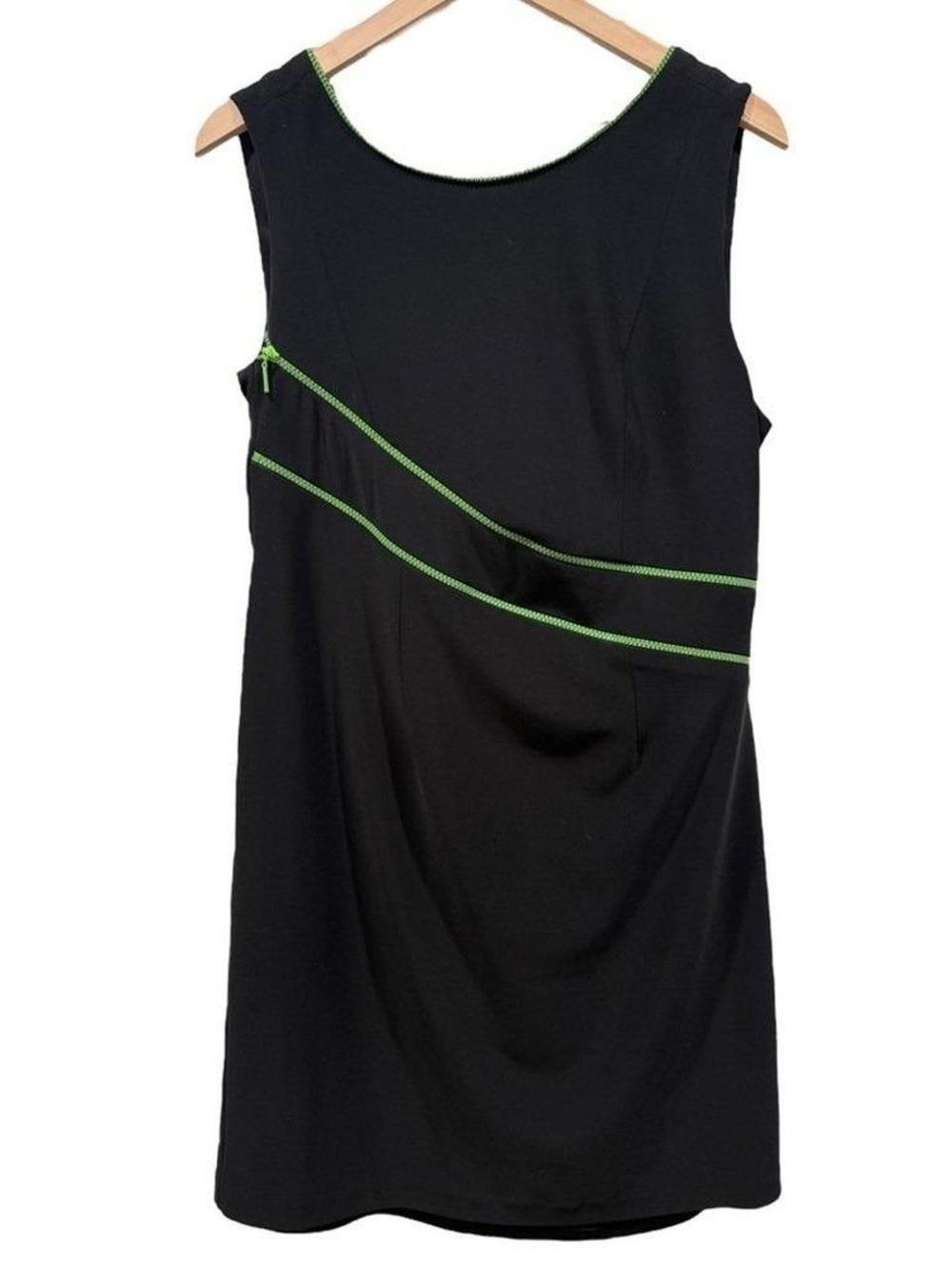 Joseph Ribkoff || Women's Black and Green Zipper Dress Sz.6